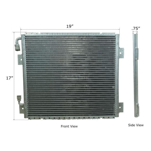 Universal Vertical SuperFlow® Unpainted Condenser with Brackets, NO 8 fitting at Top, NO 6 at Bottom