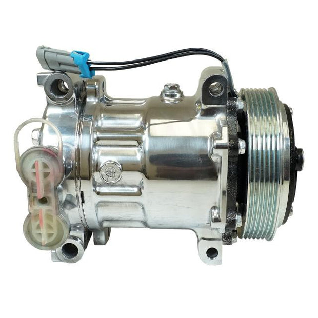 Direct GM Truck-SUV Replacement Compressor with 6-Groove Serpentine Pulley and Polished Finish