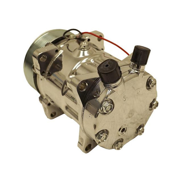 709 Compressor with 8-Groove Serpentine Pulley and Polished Finish