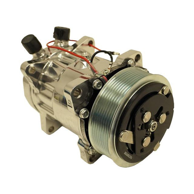 709 Compressor with 8-Groove Serpentine Pulley and Polished Finish