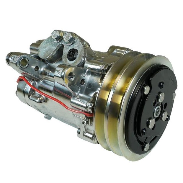 7B10 Compressor with Double V-Groove Pulley and Polished Finish