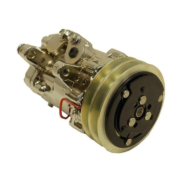 7B10 Compressor with Double V-Groove Pulley and Chrome Finish