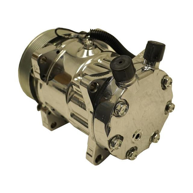 709 Compressor with 7-Groove Serpentine Pulley and Polished Finish