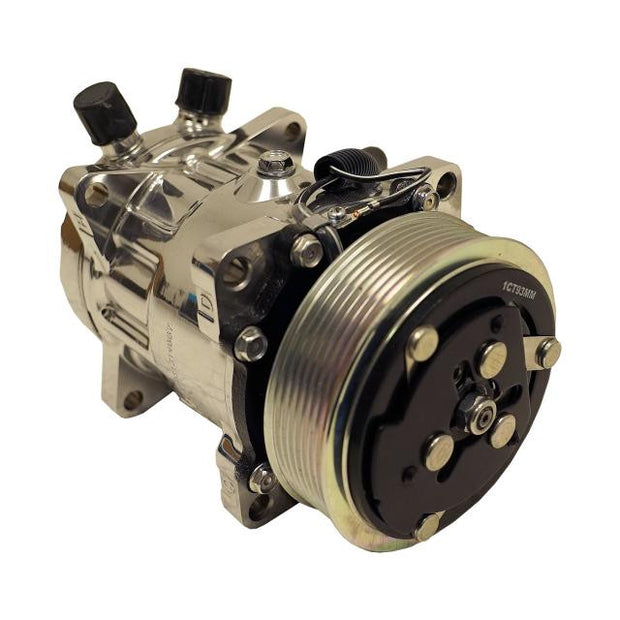 709 Compressor with 7-Groove Serpentine Pulley and Polished Finish