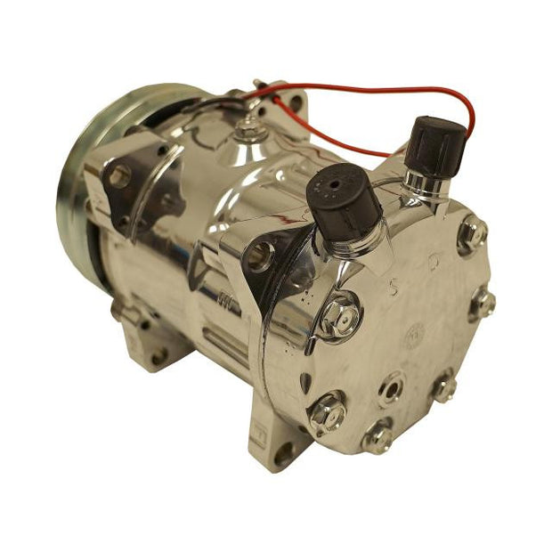 709 Compressor with Double V-Groove Pulley and Polished Finish