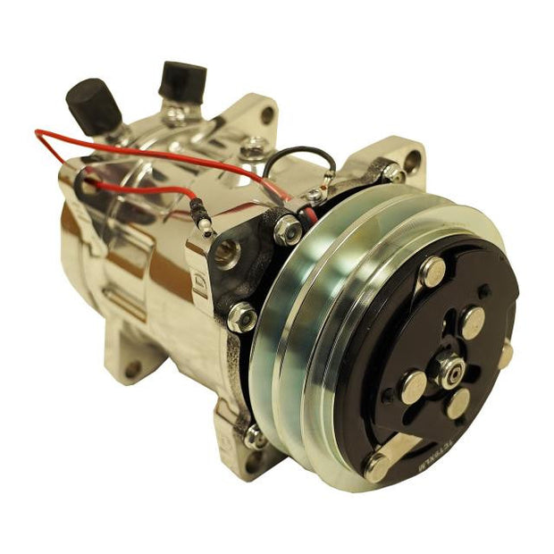709 Compressor with Double V-Groove Pulley and Polished Finish