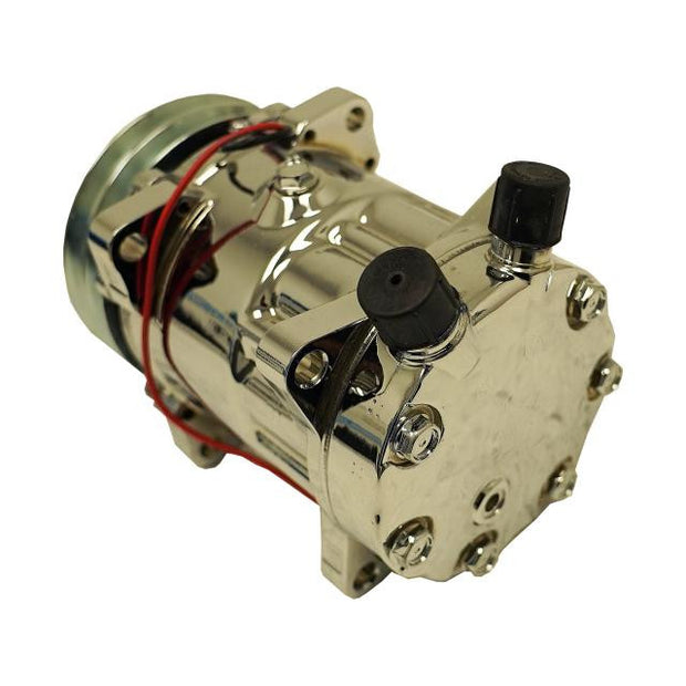 709 Compressor with Double V-Groove Pulley and Chrome Finish