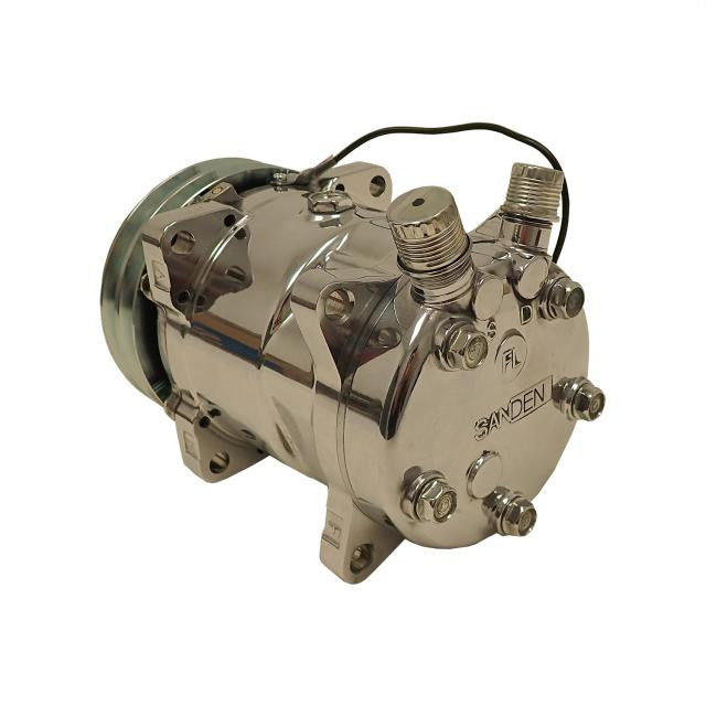 508 Compressor with Double V-Groove Pulley and Polished Finish