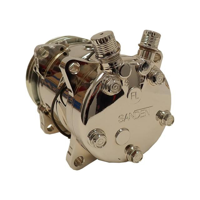 508 Compressor with Double V-Groove Pulley and Chrome Finish