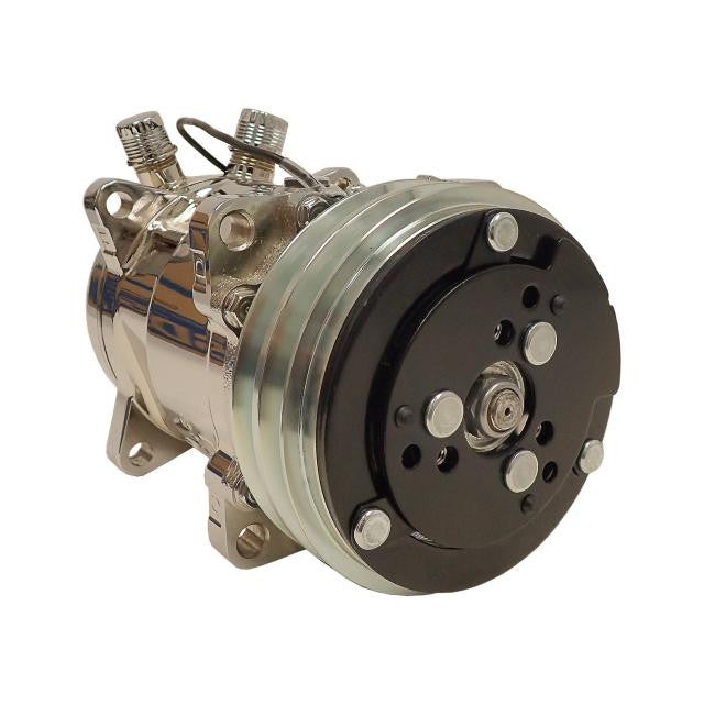 508 Compressor with Double V-Groove Pulley and Chrome Finish