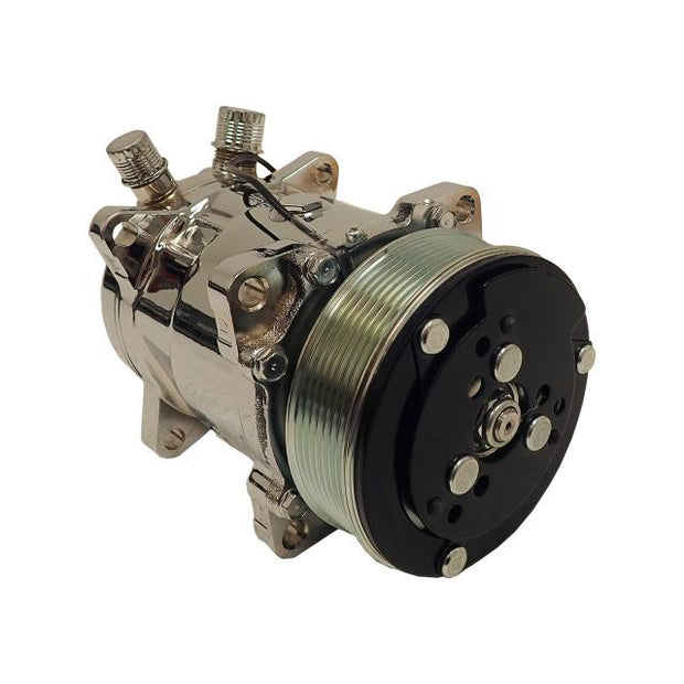 508 Compressor with 7-Groove Serpentine Pulley and Chrome Finish
