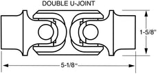 Borgeson - Steering U-Joint - P/N: 024918 - Steel double steering universal joint. Fits 3/4 in. Double-D X 5/8 in.-36 Spline.