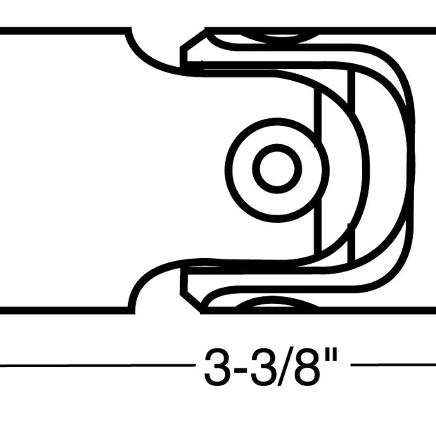 Borgeson - Steering U-Joint - P/N: 515959 - Steel pin & block style universal joint. 1 in. Outside diameter. Fits 1/2 in. Smooth bore X 1/2 in. Smooth bore.