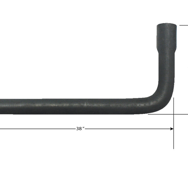Molded Heater Hose 90 degree hose 3/4 Inch reduced to 5/8 Inch - 4 Inches x 38 Inches long