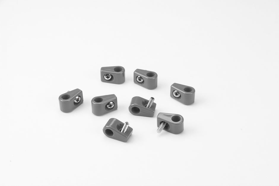 T-CLAMP SINGLE PLACE, 1/4", 8 PIECES, GRAY