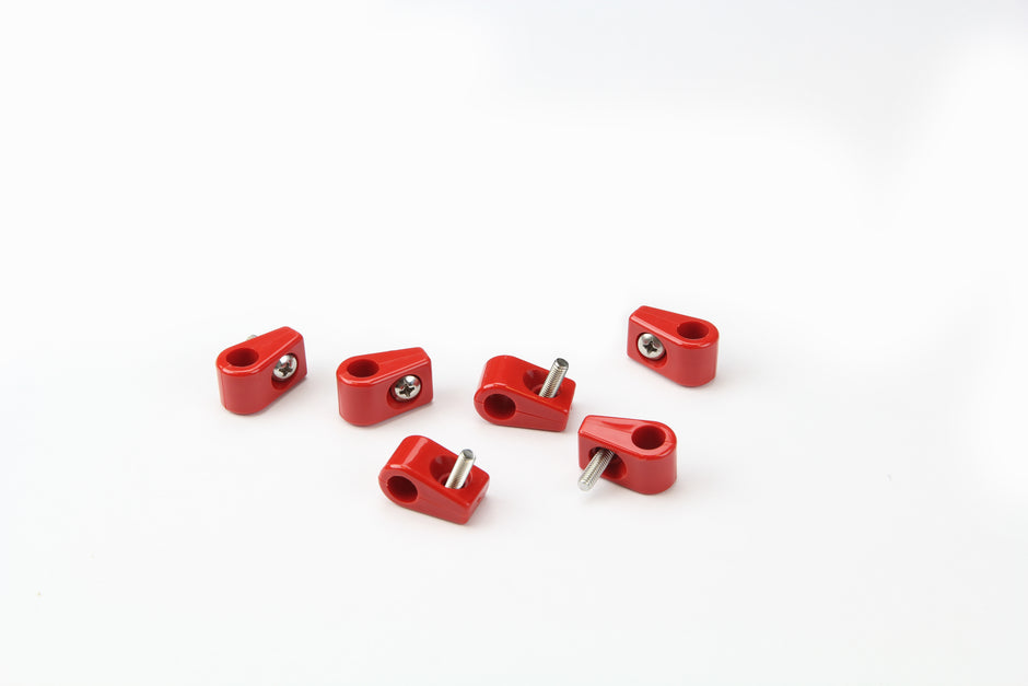 T-CLAMP SINGLE PLACE, 7/16", 6 PIECES, RED