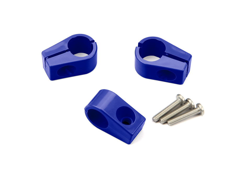 T-CLAMP SINGLE PLACE, 11/16" (#8AN), 3 PIECES, BLUE