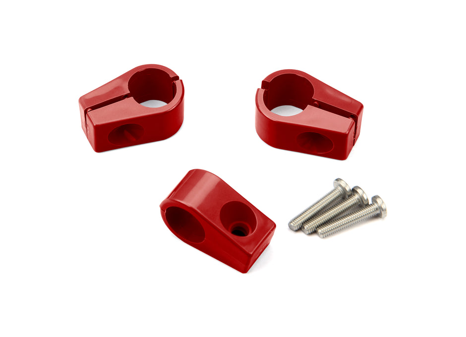 T-CLAMP SINGLE PLACE, 11/16" (#8AN), 3 PIECES, RED