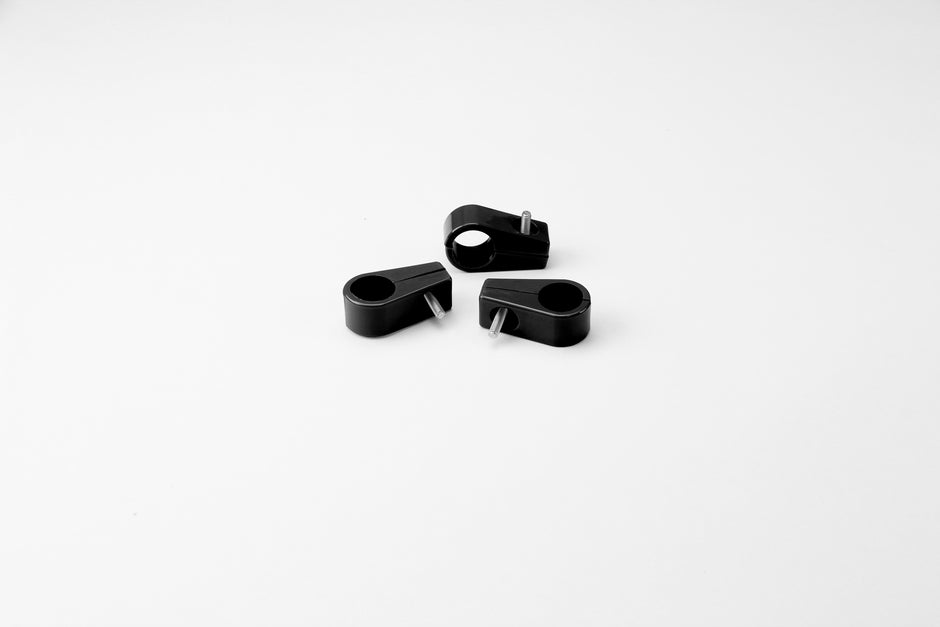 T-CLAMP SINGLE PLACE, 13/16" (#10AN), 3 PIECES, BLACK