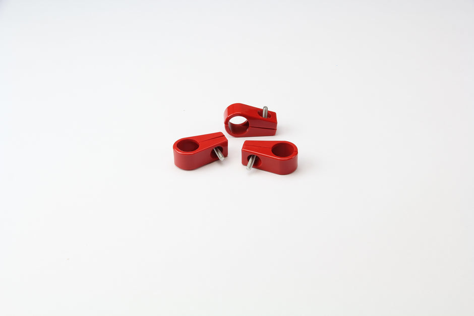 T-CLAMP SINGLE PLACE, 13/16" (#10AN), 3 PIECES, RED