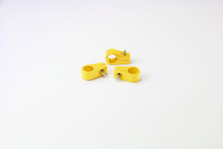 T-CLAMP SINGLE PLACE, 13/16" (#10AN), 3 PIECES, YELLOW