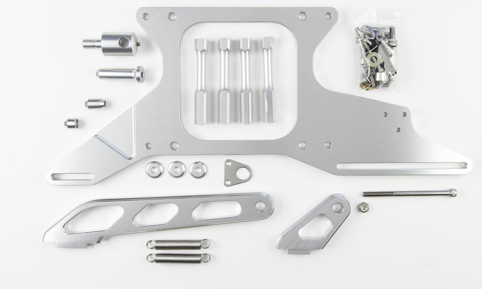 2.125" BORE 4500 OPEN PLENUM CLEAR PUSH/PULL THROTTLE CABLE MOUNTING BRACKET & SPRING RETURN KIT