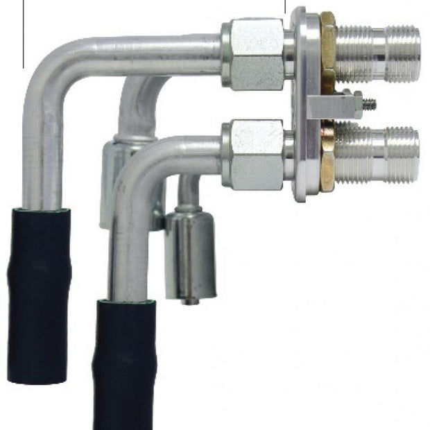 O-Ring Extended Bulkhead Heater Fittings For 5/8 Inch Hose - 90 Degree NO 10 Hose Fitting