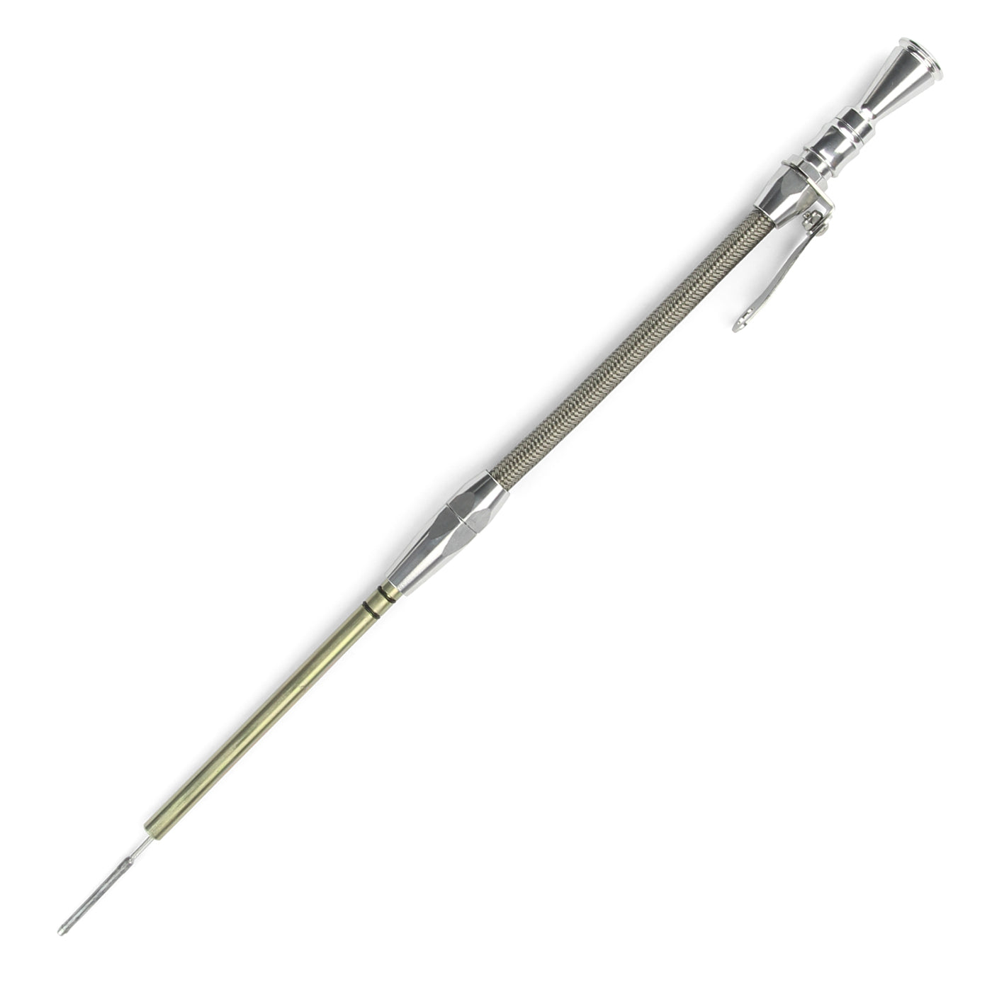 ANCHOR-TIGHT LOCKING STAINLESS ENGINE DIPSTICK 1996-2000 GM VORTEC RAM JET 350/ZZ 383 PUSH INTO BLOCK PASSENGER'S SIDE
