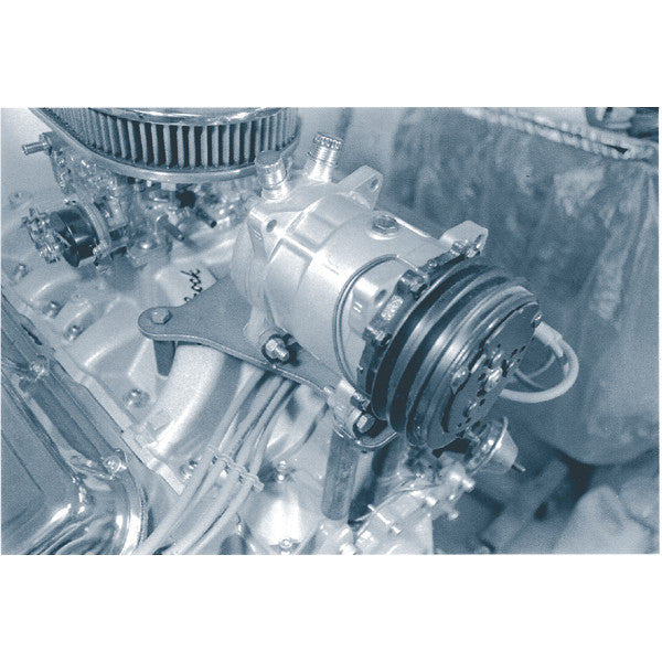 Cadillac 472-500 Cubic Inch with Edelbrock manifold compressor and alternator mount bracket