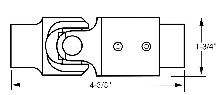 Borgeson - Vibration Reducer - P/N: 154921 - Stainless steel single universal joint and vibration reducer combination. Fits 3/4 in. Double-D X 5/8 in.-36 Chrysler spline.