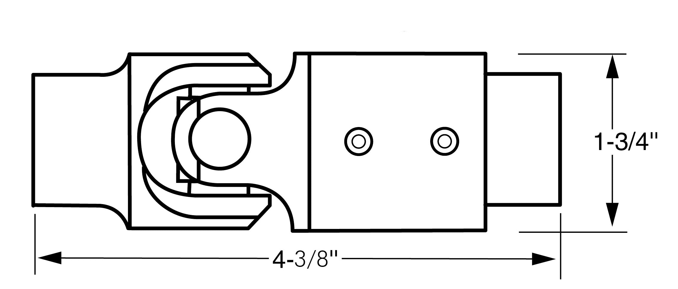Borgeson - Vibration Reducer - P/N: 034955 - Steel single universal joint and vibration reducer combination. Fits 3/4 in. Double-D X 3/4 in. Mustang V.