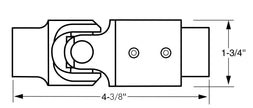 Borgeson - Vibration Reducer - P/N: 163406 - Polished stainless steel single universal joint and vibration reducer combination. Fits 3/4 in.-36 Spline X 9/16 in.-17 Spline.