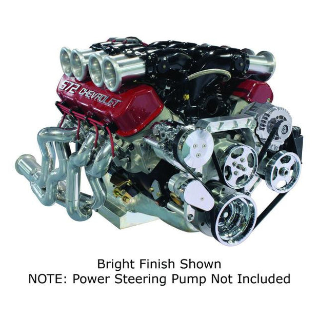 Front Runner® Drive System, Big Block Chevrolet, Bright/Chrome, Power Steering without Pump