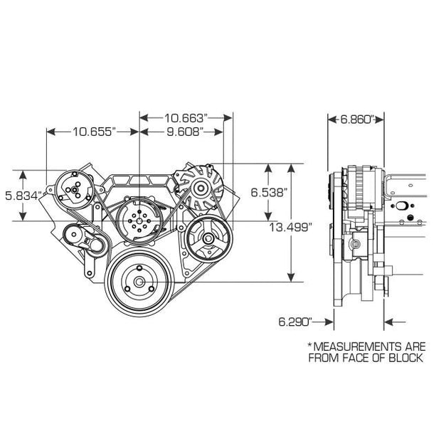Front Runner® Drive System, Big Block Chevrolet, Black/Chrome, with Power Steering