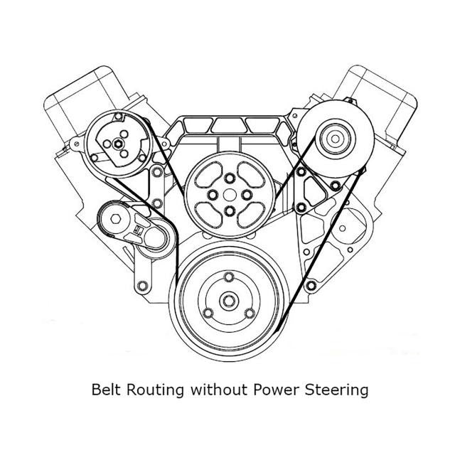Front Runner® Drive System, Big Block Chevrolet, Black/Chrome, without Power Steering