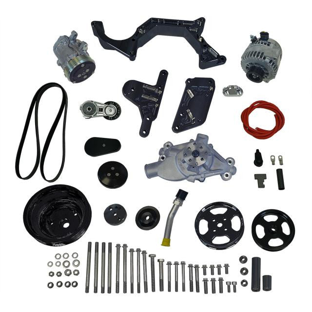 Front Runner® Drive System, Small Block Chevrolet, Black, Power Steering without Pump