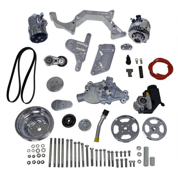 Front Runner® Drive System, Small Block Chevrolet, Bright/Chrome, with Power Steering