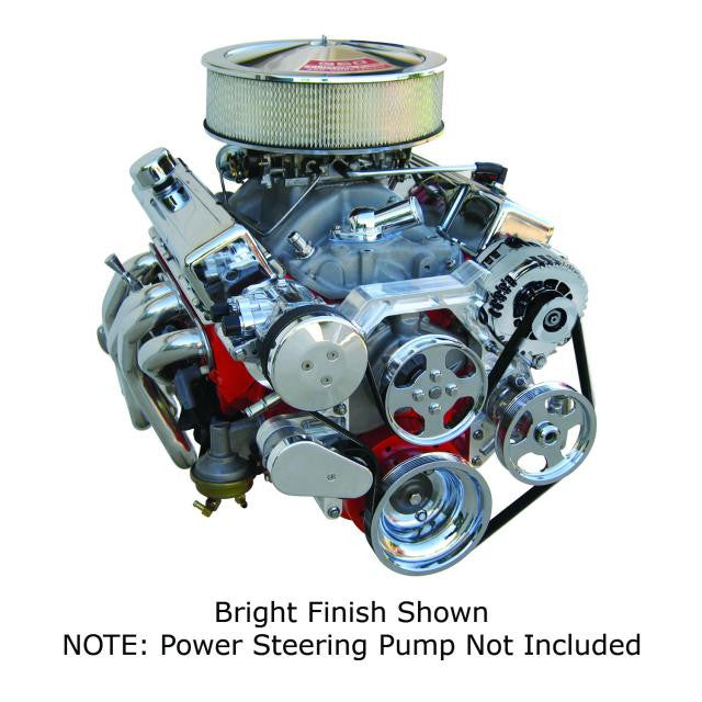 Front Runner® Drive System, Small Block Chevrolet, Bright/Chrome, Power Steering without Pump