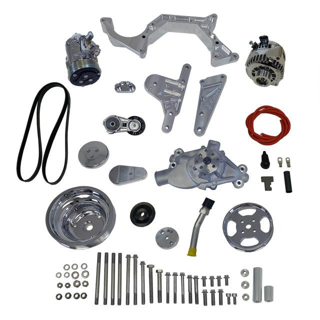 Front Runner® Drive System, Small Block Chevrolet, Bright/Chrome, without Power Steering