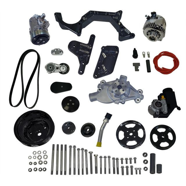 Front Runner® Drive System, Small Block Chevrolet, Black/Chrome, with Power Steering