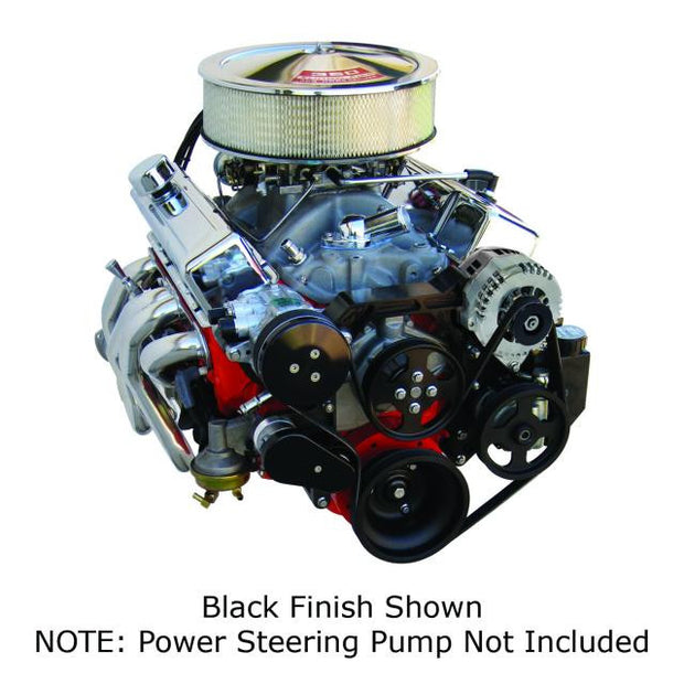 Front Runner® Drive System, Small Block Chevrolet, Black/Chrome, Power Steering without Pump
