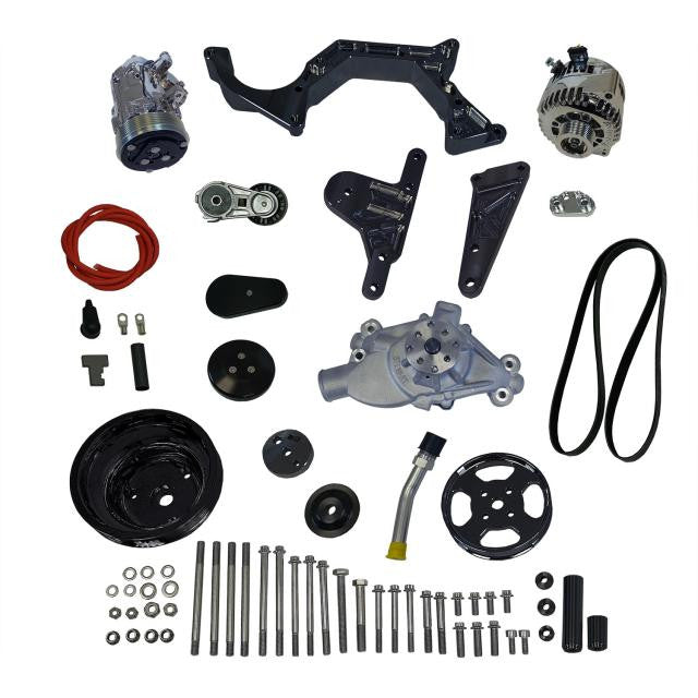 Front Runner® Drive System, Small Block Chevrolet, Black/Chrome, without Power Steering