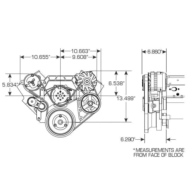 Front Runner® Drive System, Big Block Chevrolet, Bright, Power Steering without Pump