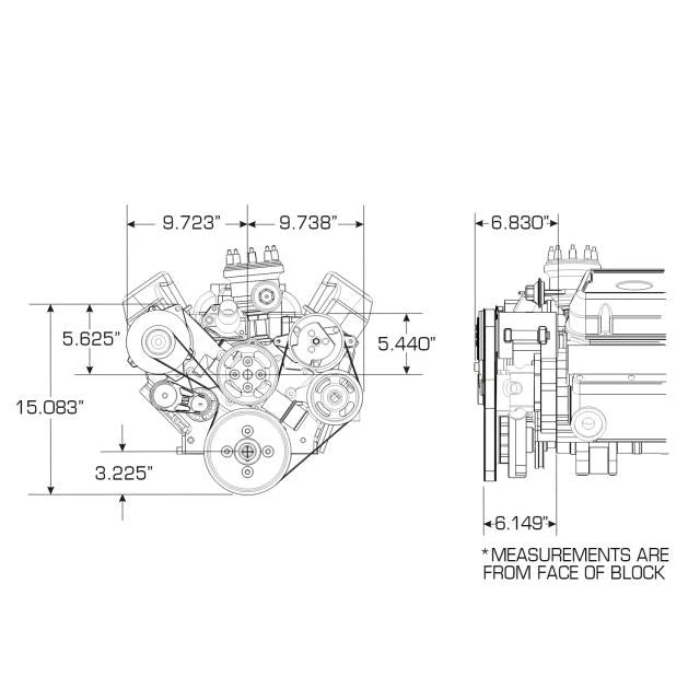 Front Runner® Drive System, Small Block Ford, Bright, with Power Steering