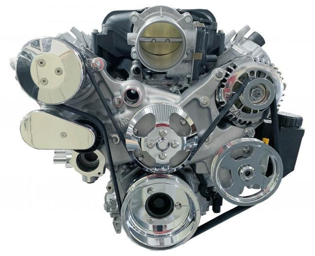 Front Runner® Drive System, GM LS, Wet-Sump, Chrome/Polished, with Power Steering