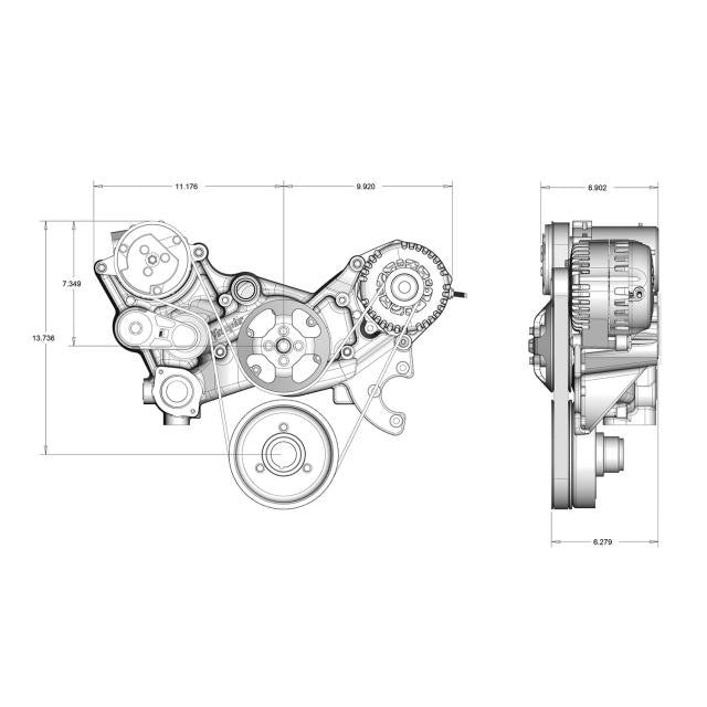Front Runner® Drive System, GM LS, Wet-Sump, Black, without Power Steering
