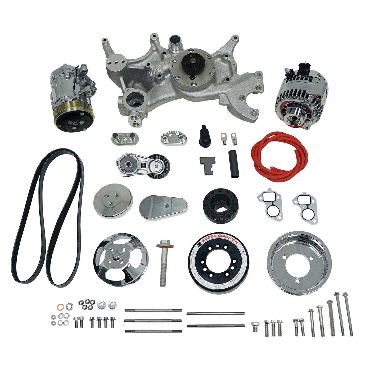 Front Runner® Drive System, GM LT1, Wet-Sump, Polished/Chrome, without Power Steering