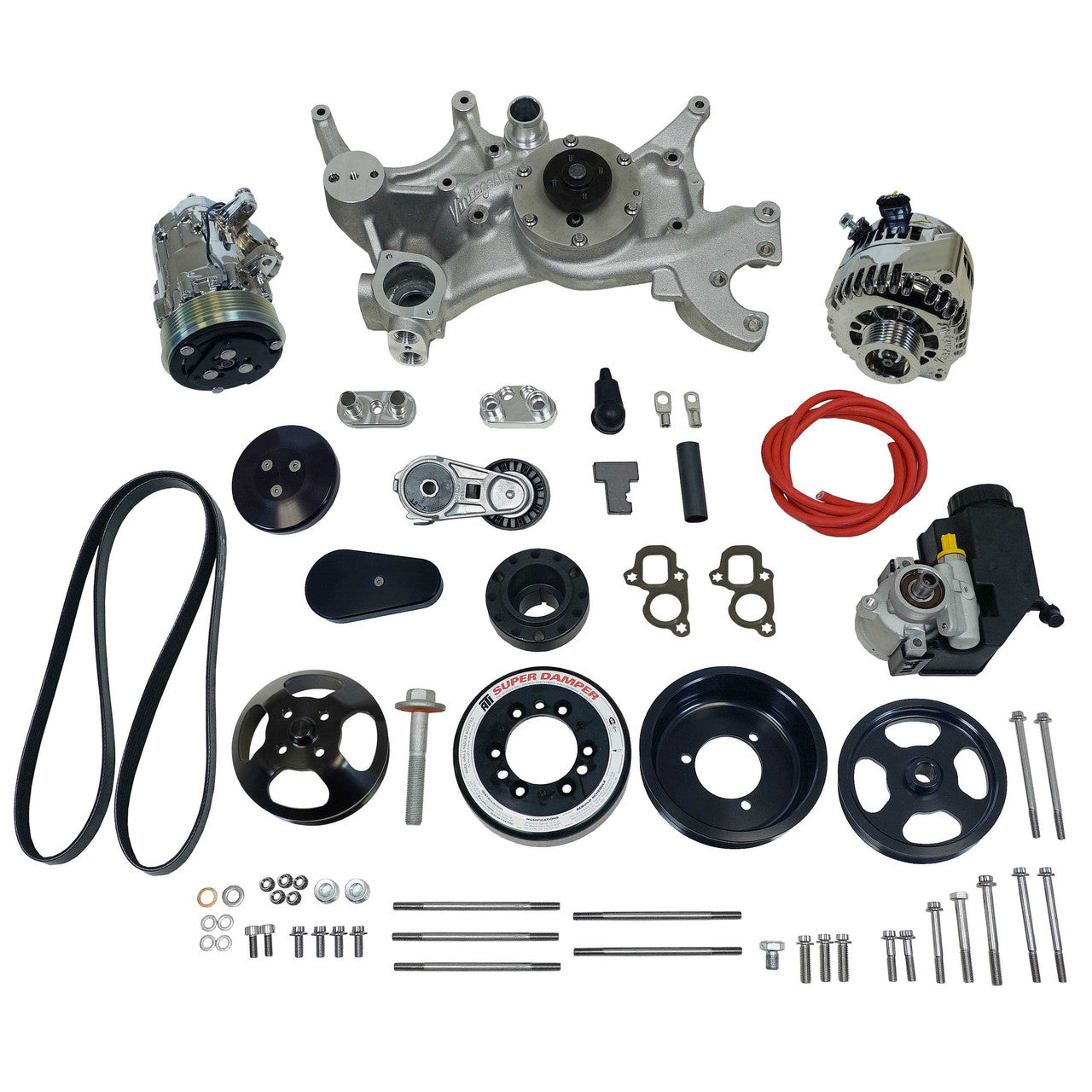 Front Runner® Drive System, GM LT1, Wet-Sump, Black/Chrome, with Power Steering