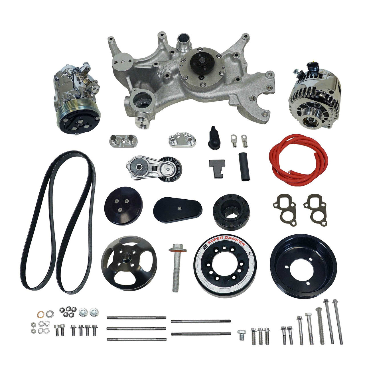 Front Runner® Drive System, GM LT1, Wet-Sump, Black/Chrome, without Power Steering