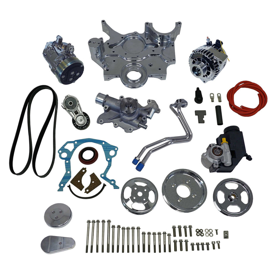 Front Runner® Drive System, Small Block Ford, Bright/Chrome, with Power Steering